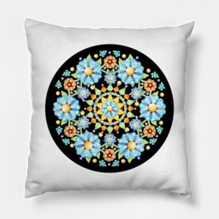 Blue Flower Crown Pillow