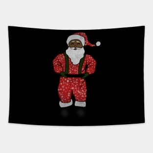 Black Santa Claus Funny Afro American Christmas Tapestry