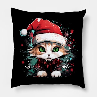 Crazy Christmas Cat - Winter Holiday Gift Pillow