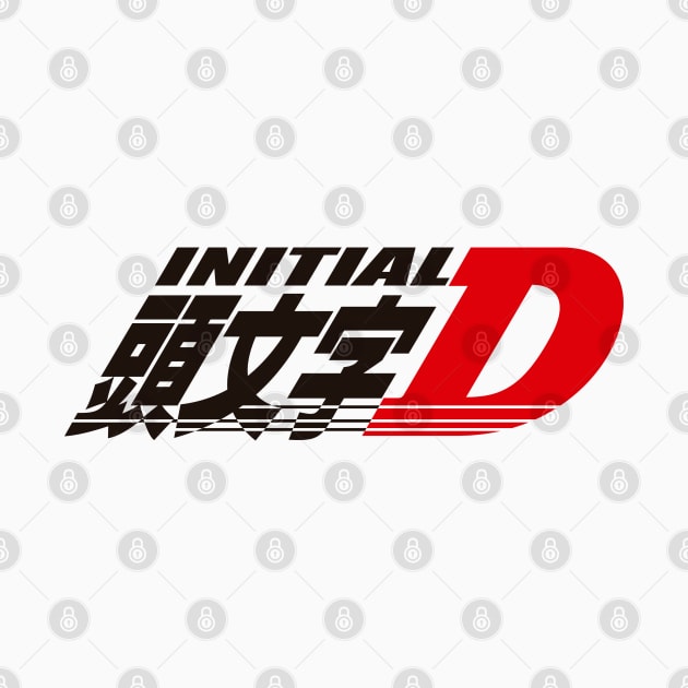 Initial D logo white by hole