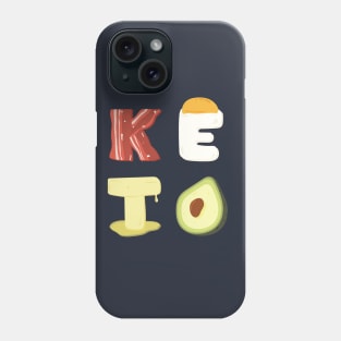 KETO Letters Bacon Egg Butter Avocado Healthy Fats Phone Case