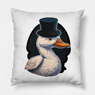 Duck Wearing A Top Hat Pillow