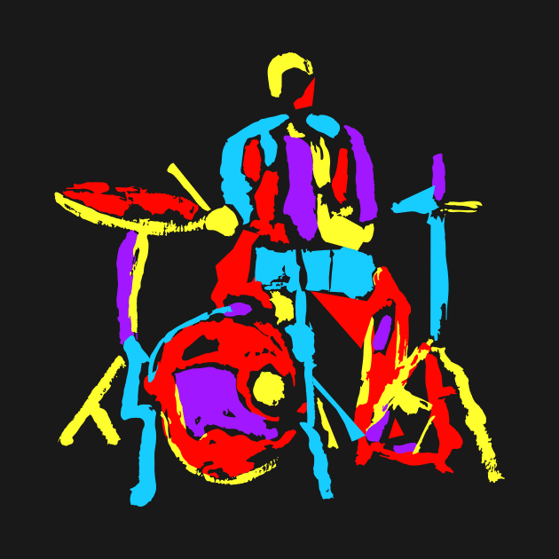 Abstract Colorful Drummer by jazzworldquest