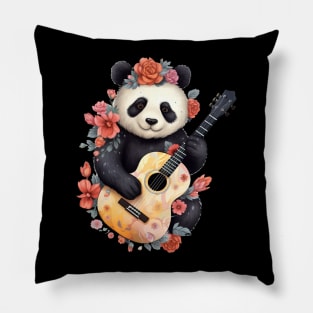 Panda Flower Guitar Pillow