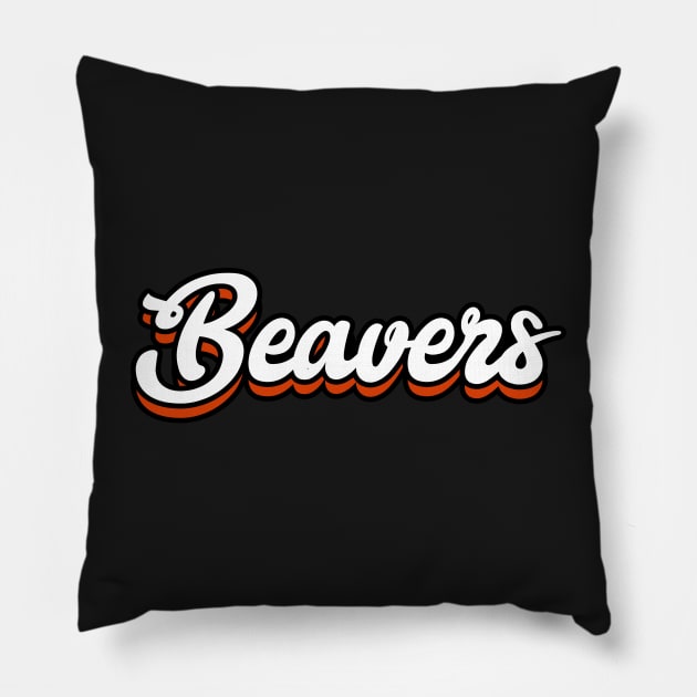 Beavers - Oregon State University Pillow by Josh Wuflestad