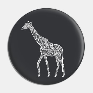 Nubian Giraffe Ink Art - cool animal design - dark colors Pin