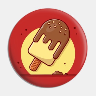 Popsicle Ice Cream Melting Cartoon Vector Icon Illustration Pin