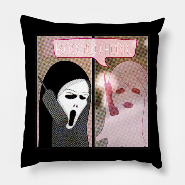 Boo, You Horr (Comic) Pillow by ZkyySky