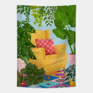 Colourful Plant Room Tapestry