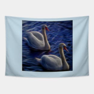 Electric swans Tapestry