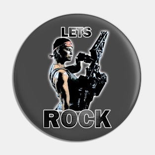 Vasquez Vibes: Channel the Badassery with Our 'Let's Rock' Aliens T-Shirt Pin