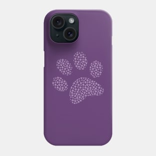 Purple Cat Paw Pattern Phone Case