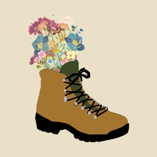 Hiker boot with flowers T-Shirt