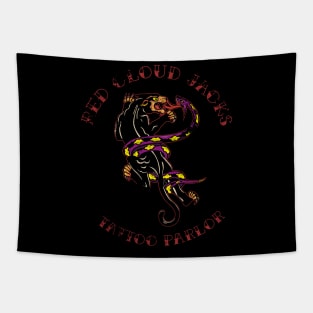 Traditional Black Panther Tattoo Tapestry