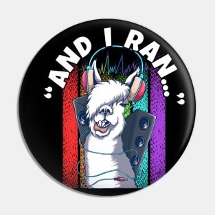 Llama with Headphones – And I Ran Pin