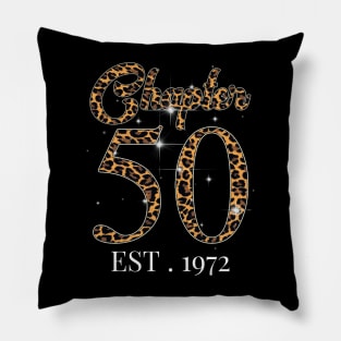 Chapter 50 Est. 1972 leopard Pattern Pillow