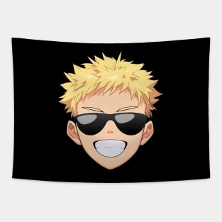 Cool Anime Face Emoji - Anime Shirt Tapestry