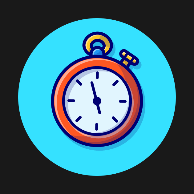 Stopwatch Timer Cartoon Vector Icon Illustration by Catalyst Labs
