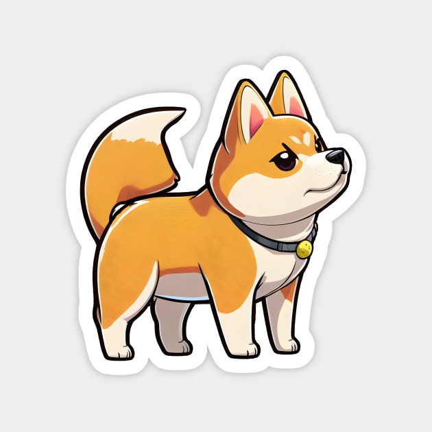 Shiba Inu - Cute, funny dog Magnet by SergioCoelho_Arts