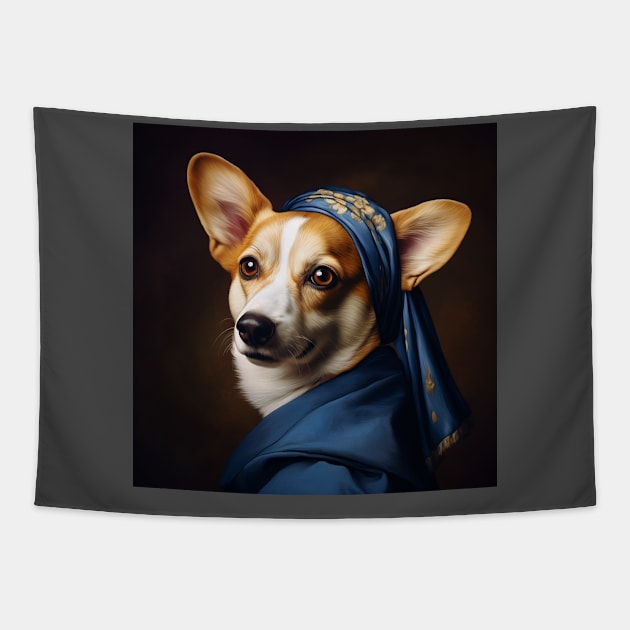 Corg with the Perky Ears Tapestry by AtomicChonk