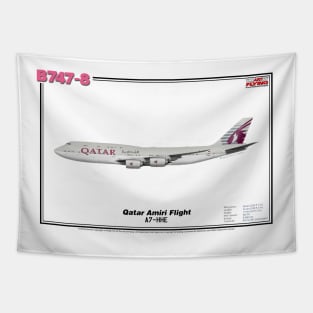 Boeing B747-8 - Qatar Amiri Flight (Art Print) Tapestry