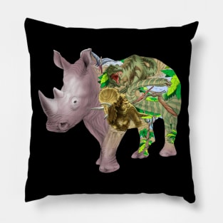 Rhino and dinosaur Pillow