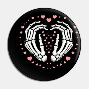 Skeleton Hand Heart Valentines Day Funny Bones Love Premium Pin