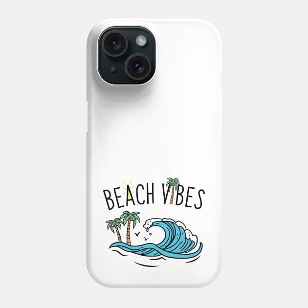 Beach Vibes Ocean Waves and Palm Trees Phone Case by CaptainHobbyist