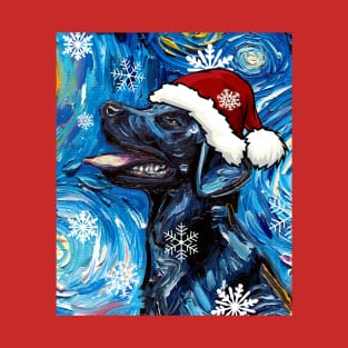 Black Labrador Santa T-Shirt