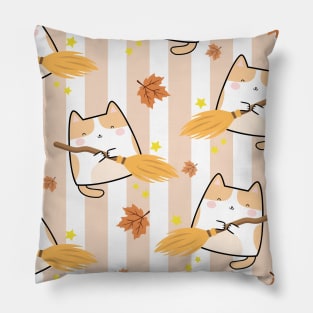 Kawaii Cat Witches - Fall Design Pillow