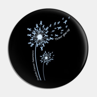 Dandelion Prostate Cancer Awareness Never Give Up Pin