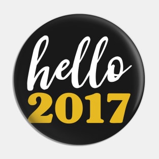 Hello 2017 Gold - Happy New Years Resolution Pin