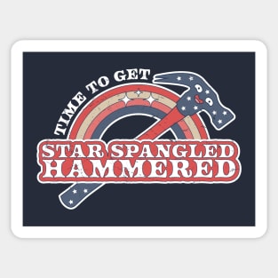 Women's Funny 4th July T Shirt Star Spangled Hammered Drinking Shirt P
