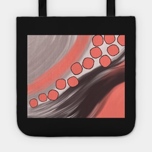 Abstract river bed stones in charcoal, taupe and apricot Tote