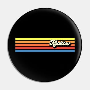 Krakow Poland Retro Vintage Design 70s 80s style Pin