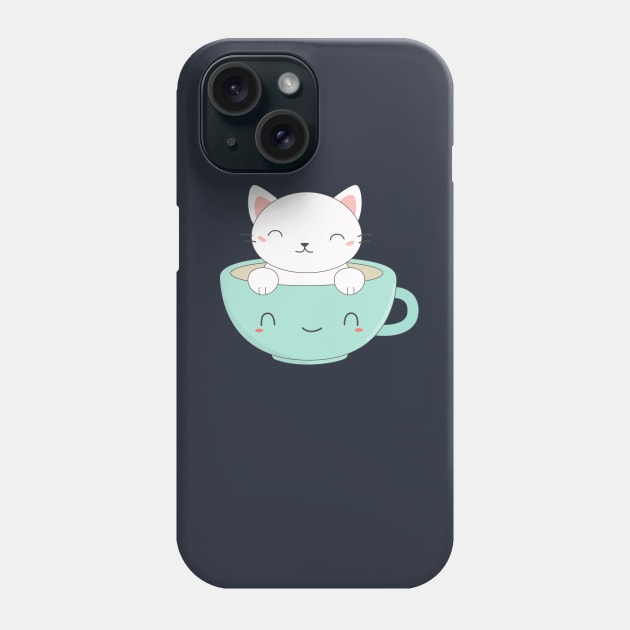 Kawaii and cute kitten t-shirt Phone Case by happinessinatee