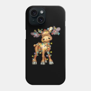 Moose Xmas Color Lights Merry Christmas Phone Case