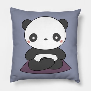 Yoga loving panda is kawaii and cute Pillow