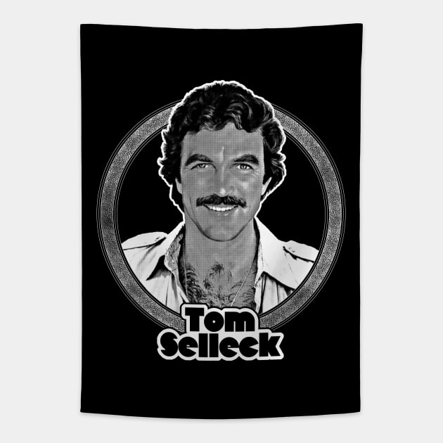 Tom Selleck 80s Aesthetic Design Tapestry by DankFutura