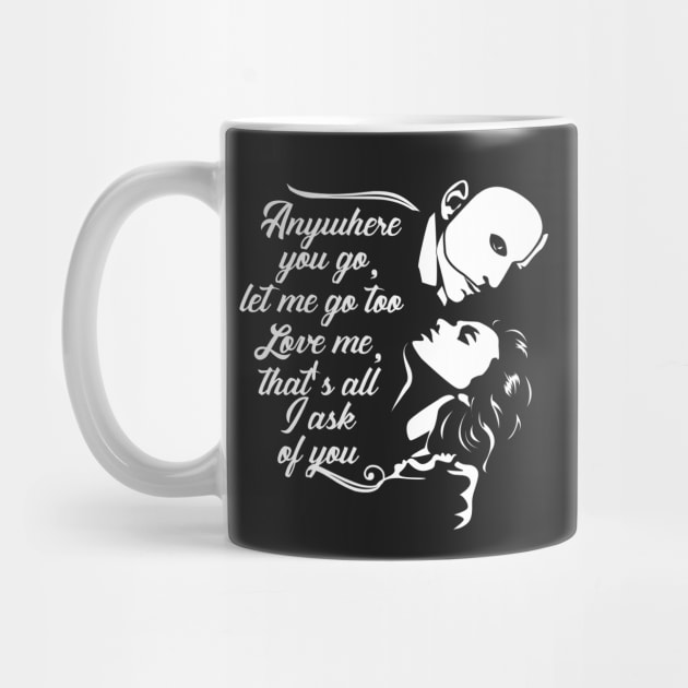 Black mug with a message of love: Anywhere but with you