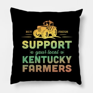 Support Your Local Kentucky Farmers Vintage Tractor Pillow