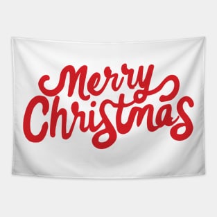 Merry Christmas In Classic Red Font Tapestry