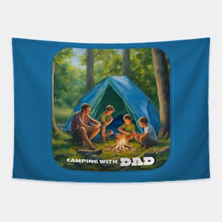 Camping with Dad. Gift idea for dad on his father's day. Father's day Tapestry