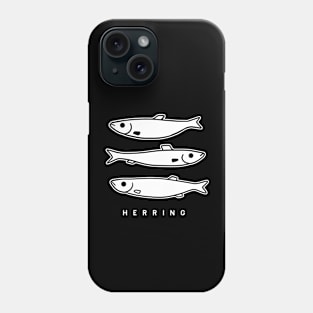 Herring fish, simple, minimal line art for marine life fans Phone Case