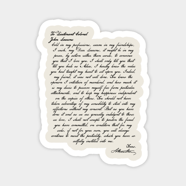 Alex John letters Hamilton Magnet TeePublic