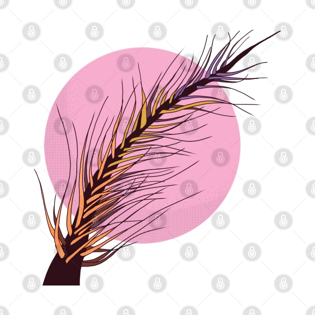 Pop Art Pine Needle Pink Moon by haleyum