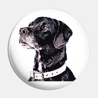 Black Labrador Retriever Art Pin