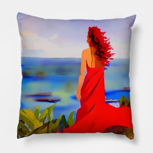 Red Lotus Paradise Pillow