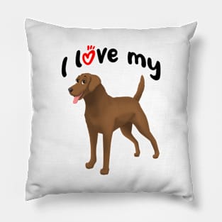 I Love My Chesapeake Bay Retriever Dog Pillow