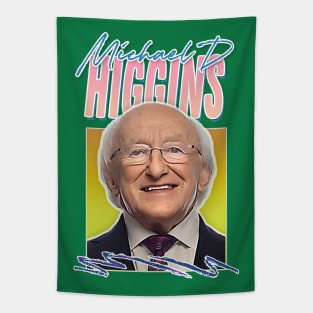 Michael D Higgins / Retro Style Fan Design Tapestry